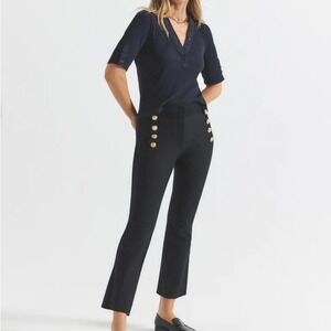 10 Crosby Derek Lam‎ Robertson Black Crop Flare Trouser Women's Size 8